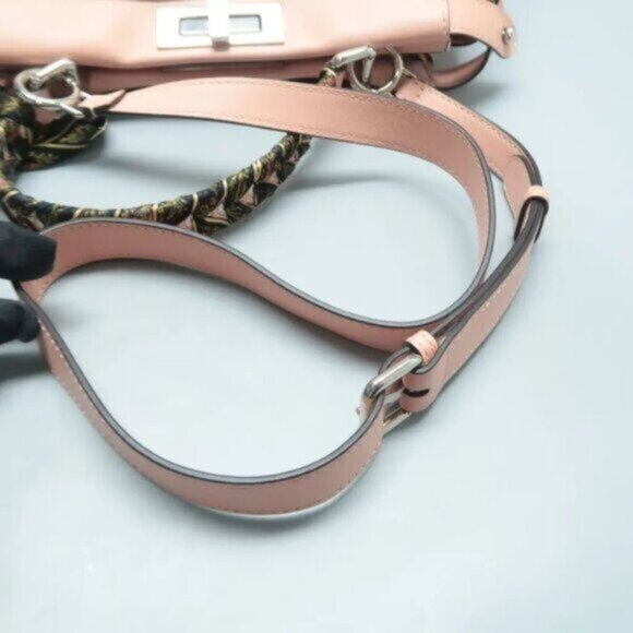 FENDI Peekaboo IseeU Pink Leather Satchel with Ribbon 1200-083025 - Picture 8 of 12